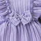 Autumn Baby Girl Long Sleeved Purple Ruffled Butterfly Dress 2Pcs Set With Headband Cute Female Bab 2