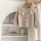 Girl Baby Fashion Ruffle Collar Knitted Coat Small Cardigan Sweater Top for Spring and Autumn Infants