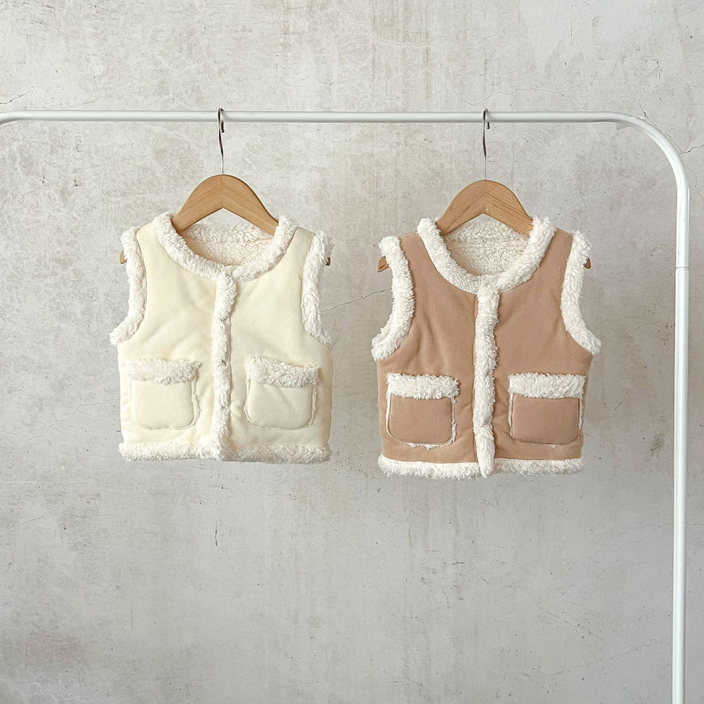 Baby Girl Autumn Winter Vest Warm Cotton Padded Thicken Sleeveless Coat Versatile Plus Velvet Infant Waistcoats