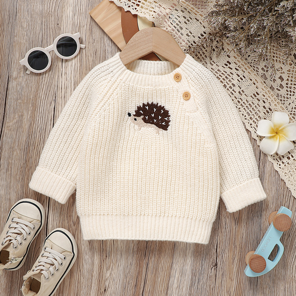 Cute Cartoon Hedgehog Knitted Baby Sweater Pullover Long Sleeve Autumn Infant Children Clothing For 1