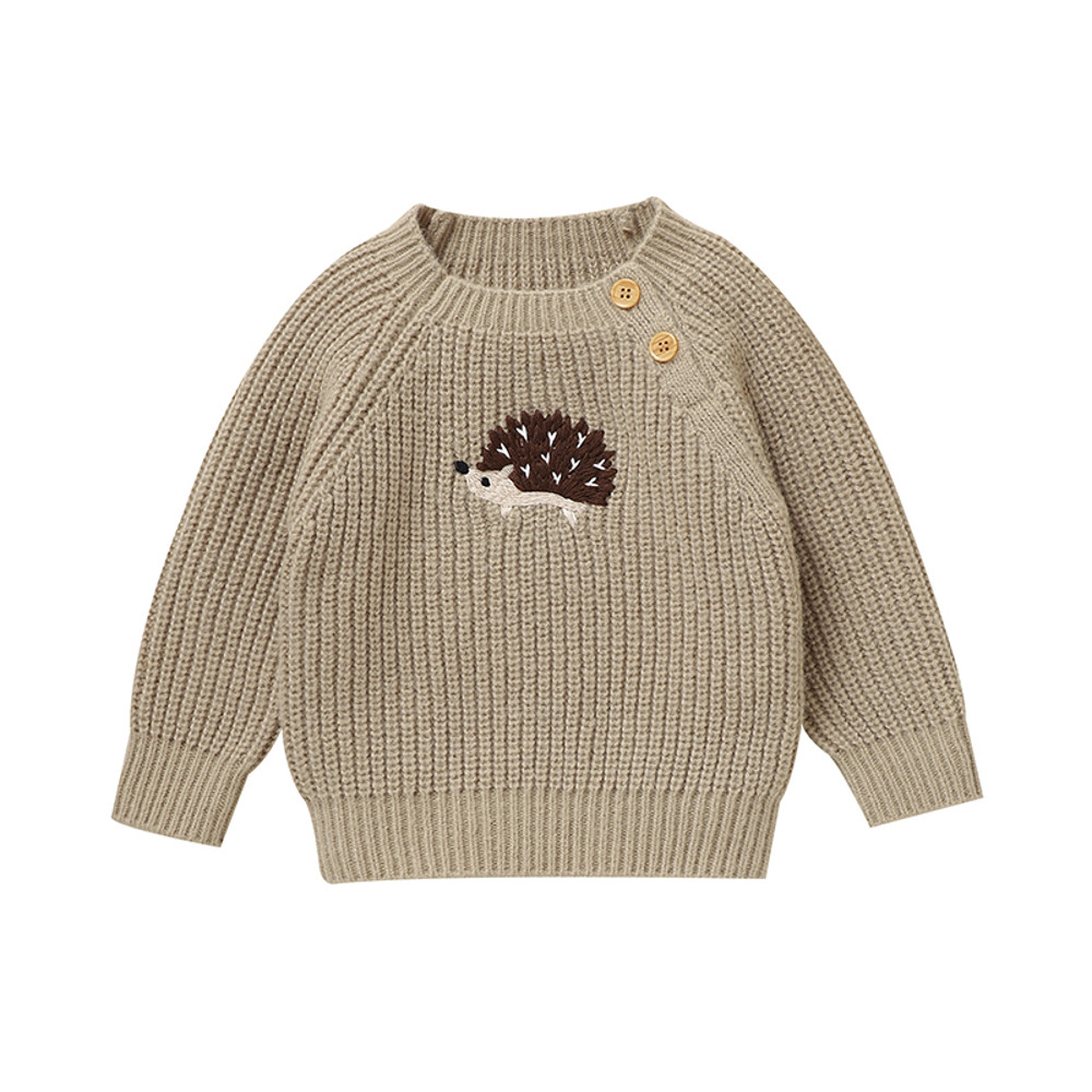 Cute Cartoon Hedgehog Knitted Baby Sweater Pullover Long Sleeve Autumn Infant Children Clothing For 8