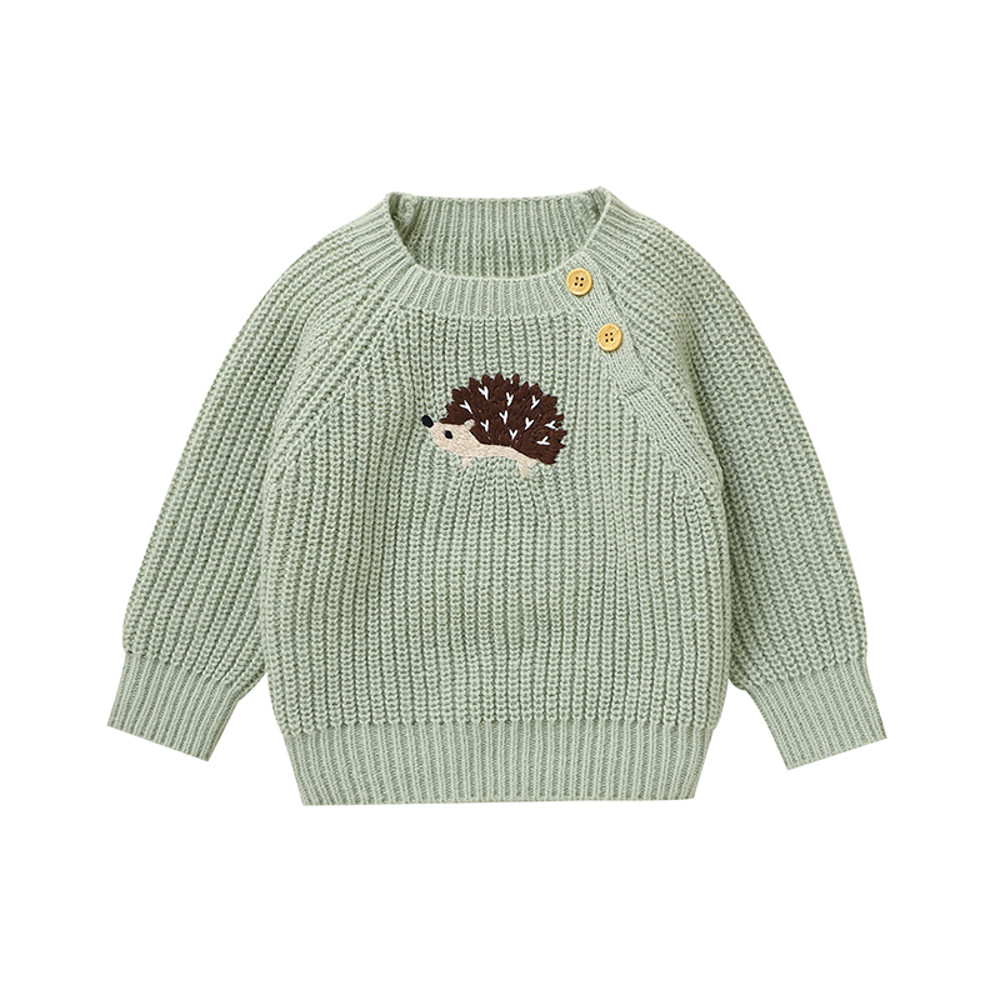Cute Cartoon Hedgehog Knitted Baby Sweater Pullover Long Sleeve Autumn Infant Children Clothing For 6