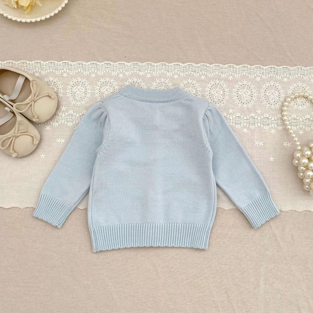 Soft Cotton Infant Jacket 0-2Y Autumn Winter Baby Knit Cardigan, Korean Style Cute Rabbit Toddler Sweater, Kids Fashion