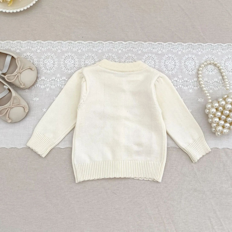 Soft Cotton Infant Jacket 0-2Y Autumn Winter Baby Knit Cardigan, Korean Style Cute Rabbit Toddler Sweater, Kids Fashion