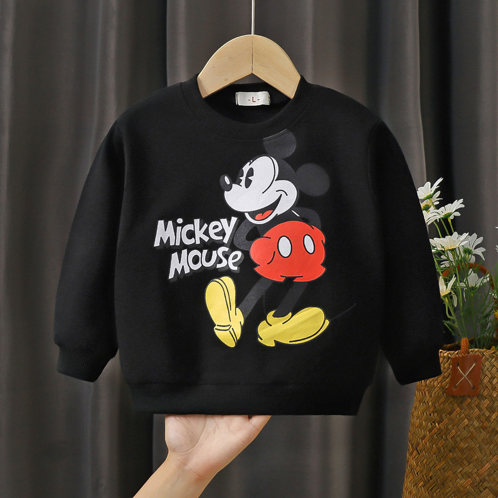 Baby Clothes Mickey Printed Cartoon Sweatshirt Long Sleeve Tops Loose Fashion Autumn Thin Sweater for Children
