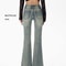 Autumn Winter Gyaru Denim Flare Pants For Women Bootcut Jean Y2K Harajuku Baggy Stacked Low Rise Be 2