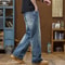 Streetwear Blue Flared Jeans Men Bootcut Denim Pants Full Length Bell-bottom Trousers American Style Male Fashion Fit