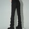 Stacked Flare Jeans Women Black Trousers With Solid Stretch High Rise Boot Cut Pants In Goth Retro 4