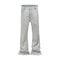 White Gray High Street Stripe Coating Men Washed Denim Flare Jeans Vintage Bootcut Y2K Slim Fit Casual Fashion