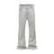 White Gray High Street Stripe Coating Men Washed Denim Flare Jeans Vintage Bootcut Y2K Slim Fit Casual Fashion