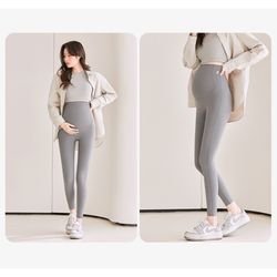 women maternity leggings, over bump pregnancy pants, slim fit stretchy belly support tights for yoga gym and daily wear