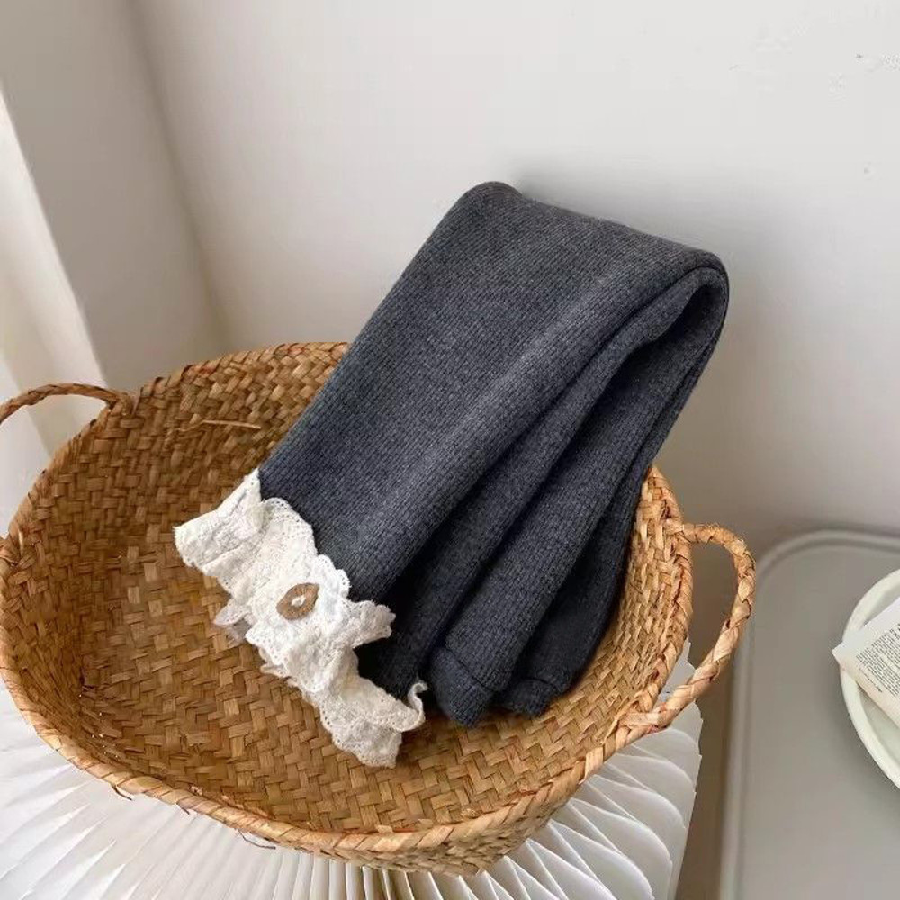 Cute Baby Girls Thermal Leggings Spring Autumn Winter Lace Flower Skinny Pants Simplicity Tight Tro 5