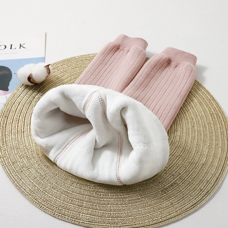 Winter Warm Toddler Girl Clothes Fleece Lined Leggings High Cotton Solid Color Tights Stretch Pants Cozy Winter Wear