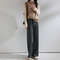Autumn Winter Women Pants Basic Soft Casual Sashes Trousers Merino Wool Knitwear Stylish Korean Popular Pants