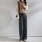 Autumn Winter Women Pants Basic Soft Casual Sashes Trousers Merino Wool Knitwear Stylish Korean Popular Pants