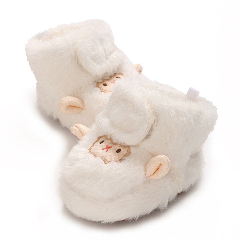 Cute Animal Print Soft Sole Winter Boots for Infants, Baby First Walker Shoes Non Slip Toddler Snow Warm for Boys Girls