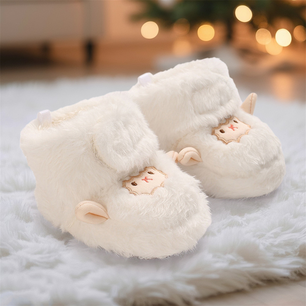 Cute Animal Print Soft Sole Winter Boots for Infants, Baby First Walker Shoes Non Slip Toddler Snow Warm for Boys Girls