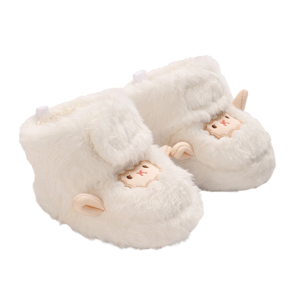 Cute Animal Print Soft Sole Winter Boots for Infants, Baby First Walker Shoes Non Slip Toddler Snow Warm for Boys Girls