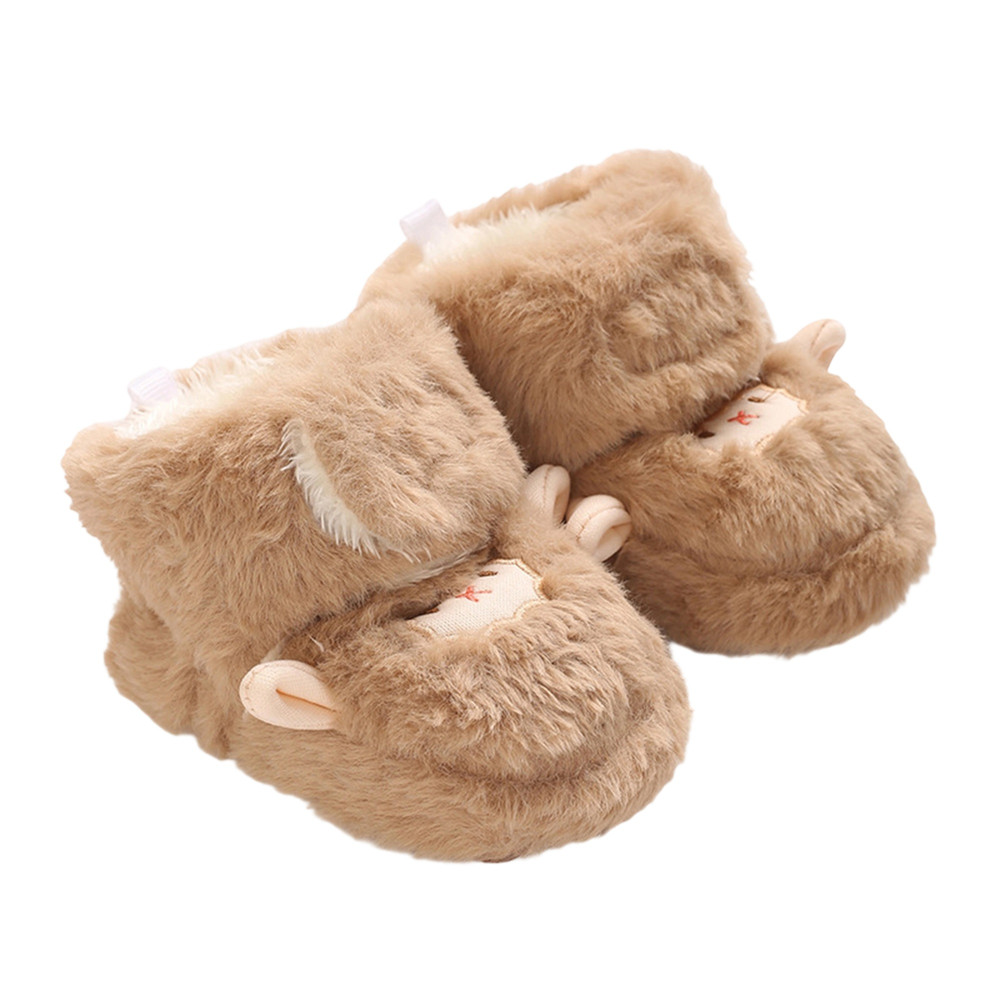 Cute Animal Print Soft Sole Winter Boots for Infants, Baby First Walker Shoes Non Slip Toddler Snow Warm for Boys Girls