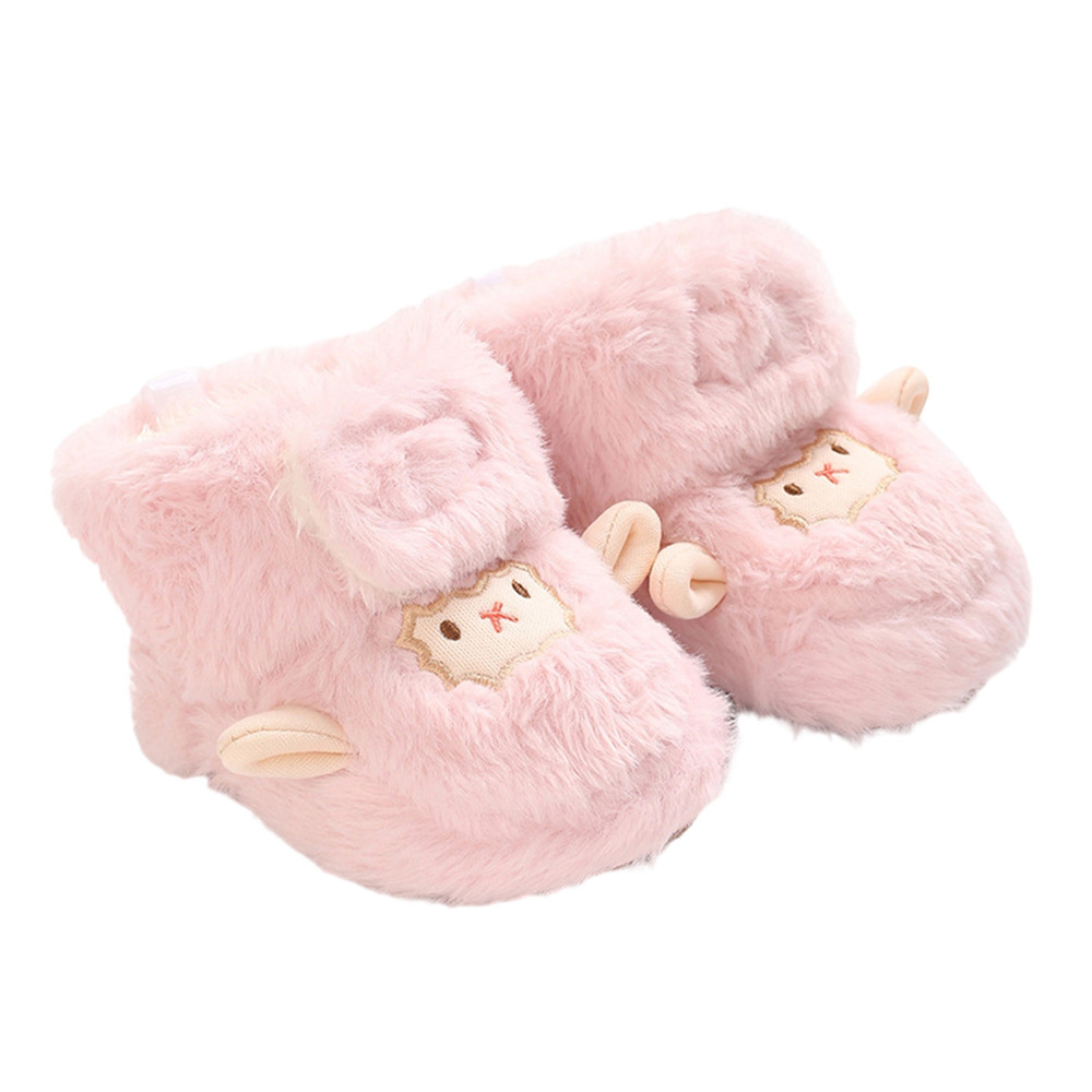 Cute Animal Print Soft Sole Winter Boots for Infants, Baby First Walker Shoes Non Slip Toddler Snow Warm for Boys Girls