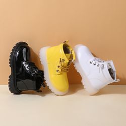 new spring baby boots for girls leather waterproof, boys rubber ankle boots non slip, soft sole fashion toddler kids