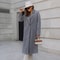 Womens Winter Trench Coat Notched Lapel, Mid-Long One Button Pea Coat, Casual Work Office Overcoat Jacket with Pockets