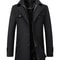 Mens Woolen Pea Coat 2023 Autumn Winter, Double Collar Overcoat for Men, Stylish Warm Menswear Trench Coat