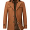 Mens Woolen Pea Coat 2023 Autumn Winter, Double Collar Overcoat for Men, Stylish Warm Menswear Trench Coat