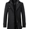 Mens Woolen Pea Coat 2023 Autumn Winter, Double Collar Overcoat for Men, Stylish Warm Menswear Trench Coat