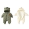 Winter Warm Cartoon Hooded Newborn Baby Rompers Fleece Padded Infant Boys Girls Outdoor Jumpsuits Thick Sherpa Lined