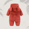 Winter Newborn Baby Girls Boys Warm Fleece Bear Ear Romper Jumpsuit Thick Cozy Infant Hooded Jumpsuit Multi-Color