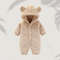 Winter Newborn Baby Girls Boys Warm Fleece Bear Ear Romper Jumpsuit Thick Cozy Infant Hooded Jumpsuit Multi-Color