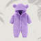 Winter Newborn Baby Girls Boys Warm Fleece Bear Ear Romper Jumpsuit Thick Cozy Infant Hooded Jumpsuit Multi-Color