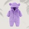 Winter Newborn Baby Girls Boys Warm Fleece Bear Ear Romper Jumpsuit Thick Cozy Infant Hooded Jumpsuit Multi-Color