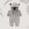 Winter Newborn Baby Girls Boys Warm Fleece Bear Ear Romper Jumpsuit Thick Cozy Infant Hooded Jumpsuit Multi-Color