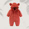Winter Newborn Baby Girls Boys Warm Fleece Bear Ear Romper Jumpsuit Thick Cozy Infant Hooded Jumpsuit Multi-Color