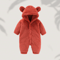 Winter Newborn Baby Girls Boys Warm Fleece Bear Ear Romper Jumpsuit Thick Cozy Infant Hooded Jumpsuit Multi-Color