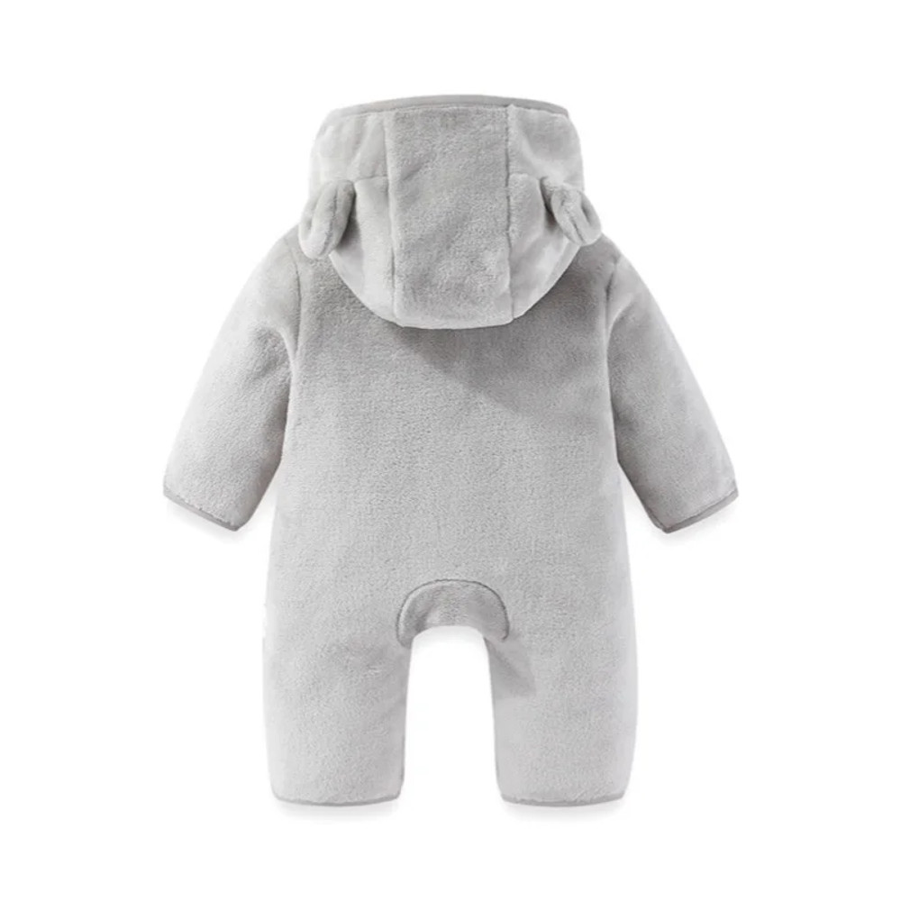 Winter Fleece Infant Baby Girls Boy Thickened Onesie Newborn Baby Romper Bear Ear Hooded Jumpsuit Paw Pocket Warm