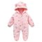 Autumn Winter Newborn Baby Footed Romper Warm Fleece Jumpsuit with Bear Ears Cute Star Cartoon Print One Piece Outfit