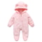 Autumn Winter Newborn Baby Footed Romper Warm Fleece Jumpsuit with Bear Ears Cute Star Cartoon Print One Piece Outfit