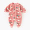 Rainbow Cloud Print Baby Boys Girls Fleece Lined Romper Warm Onesie Outfit Fluffy Zipper Jumpsuit for Toddlers