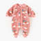 Rainbow Cloud Print Baby Boys Girls Fleece Lined Romper Warm Onesie Outfit Fluffy Zipper Jumpsuit for Toddlers