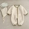 Fleece Lined Unisex Jumpsuit New Winter Baby Romper Cute Shell Stitch Crawling Outfit Soft Warm Infant Romper