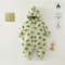 Warm Cotton Newborn Baby Romper Autumn Winter Double Wear Hooded Jumpsuit with Print, Long Sleeve Outfit Keeps Baby