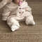 Velvet Autumn Winter Baby Fleece One-piece Kid Casual Jumpsuit, Solid Rabbit Ears Cardigan Romper for Girl or Boy