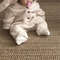 Velvet Autumn Winter Baby Fleece One-piece Kid Casual Jumpsuit, Solid Rabbit Ears Cardigan Romper for Girl or Boy