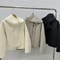 Elegant Wool Blend Coat For Women Single Button Short Scarf Collar Woolen Jacket Autumn Winter Lady 3