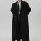 Autumn Winter Extra Long Black Oversized Warm Wool Blends Coat Men Double Breasted Luxury Outerwear 0