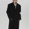 Autumn Winter Extra Long Black Oversized Warm Wool Blends Coat Men Double Breasted Luxury Outerwear 1