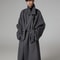 Warm Gray Wool Blends Coat Men Autumn Winter Oversized Extra Long Luxury Woolen Overcoat With Sashe 0
